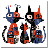 Painting by Numbers 3 Abstract Cats